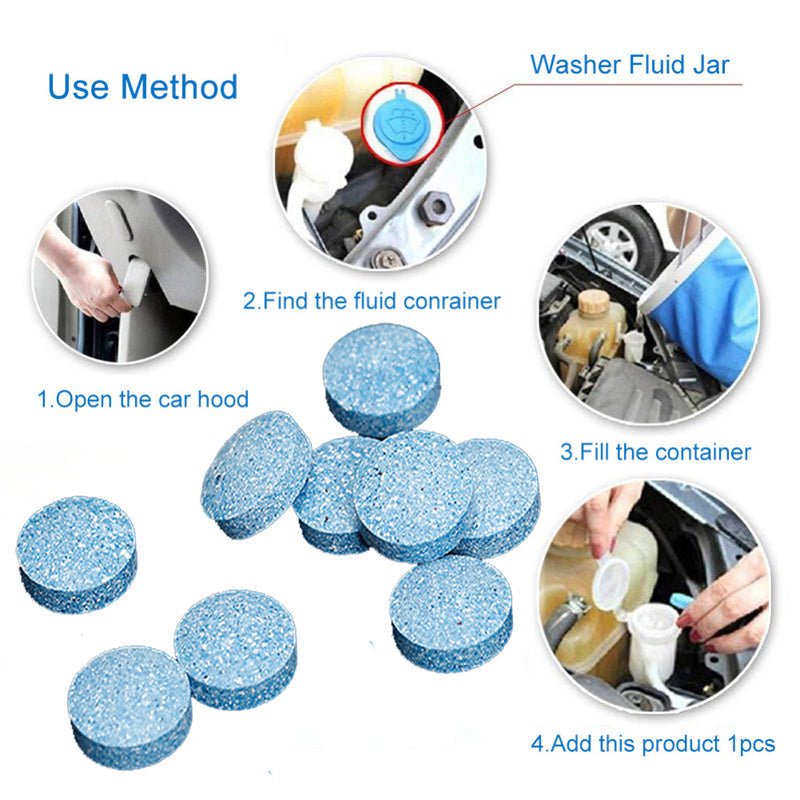 50 Pcs Car Cleaning Tablets for Windshield Fluid - MilesMania