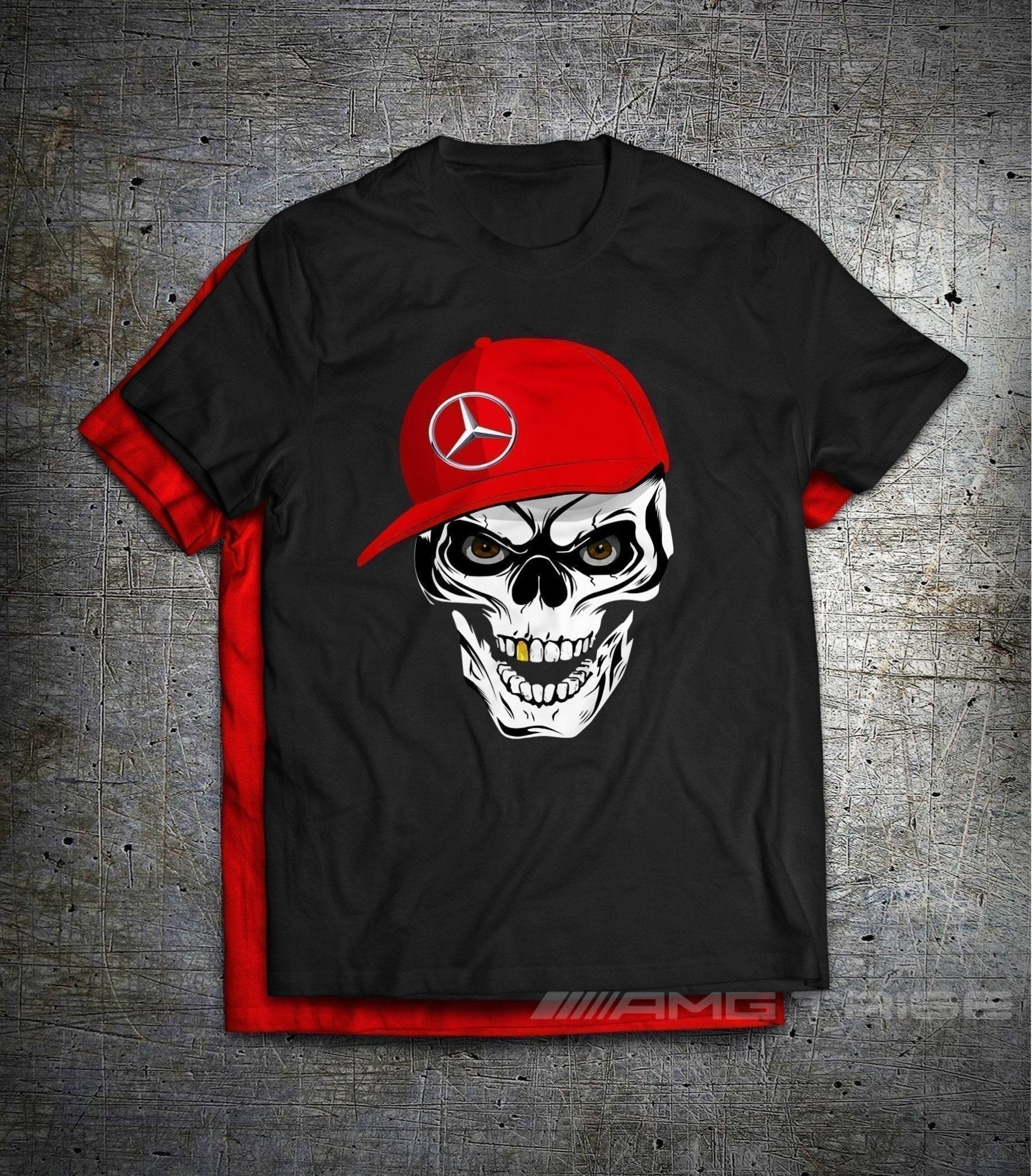 MERCEDES SKULL CAP Premium T-Shirt - MilesMania