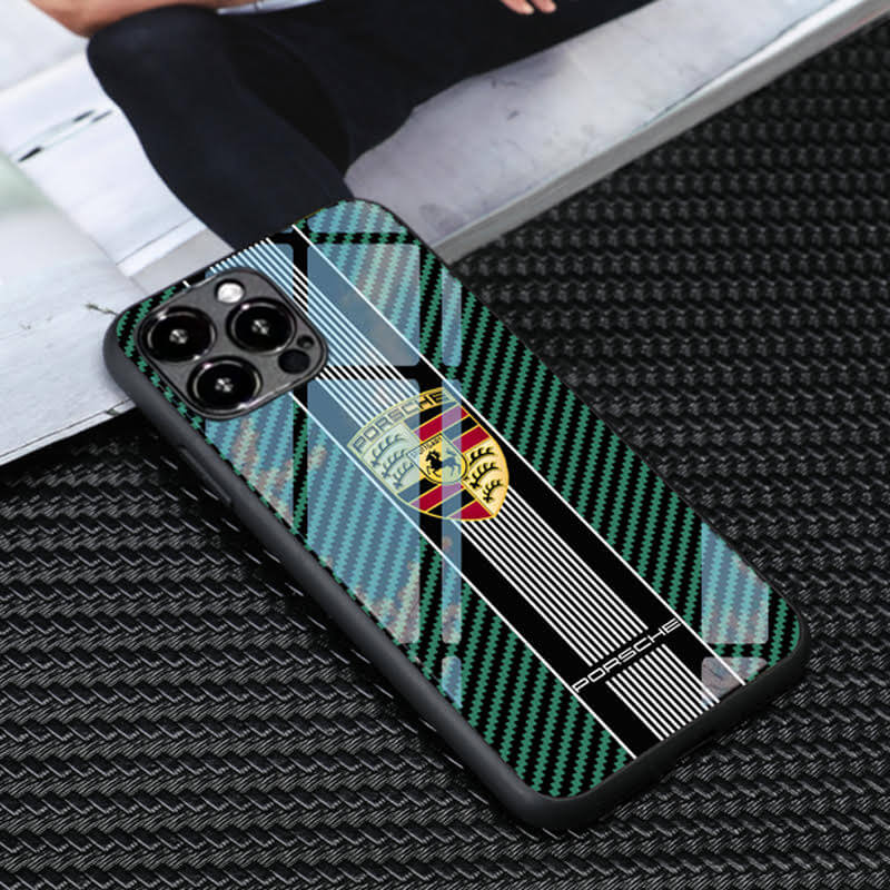Porsche Carbon Style Phone Case - Green Edition - MilesMania