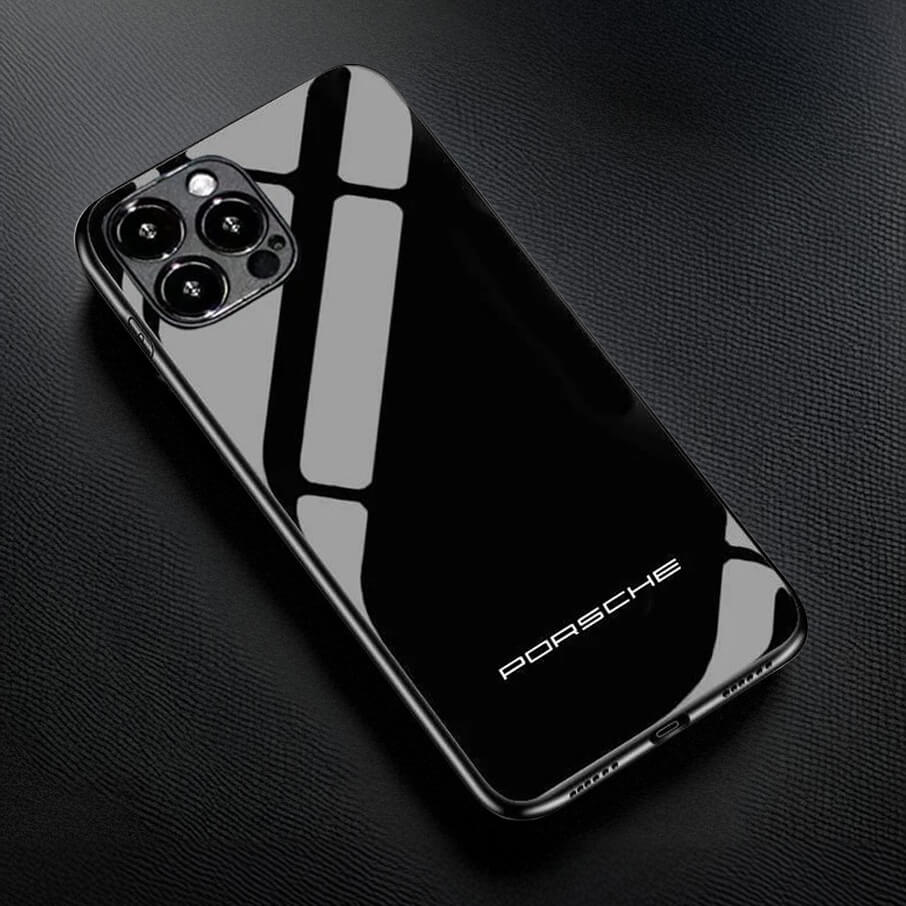 Porsche Black - Edition Tempered Glass Phone Case - MilesMania