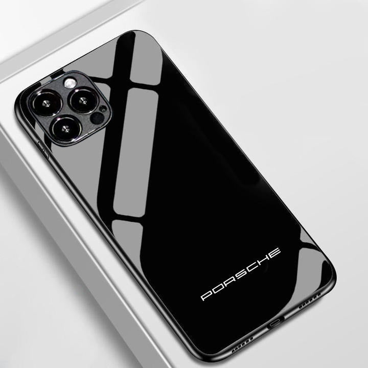 Porsche Black - Edition Tempered Glass Phone Case - MilesMania