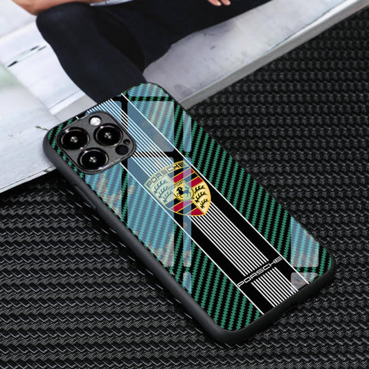 Porsche Carbon Style Phone Case - Green Edition - MilesMania