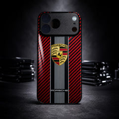 Porsche Carbon Style Phone Case - Red Edition